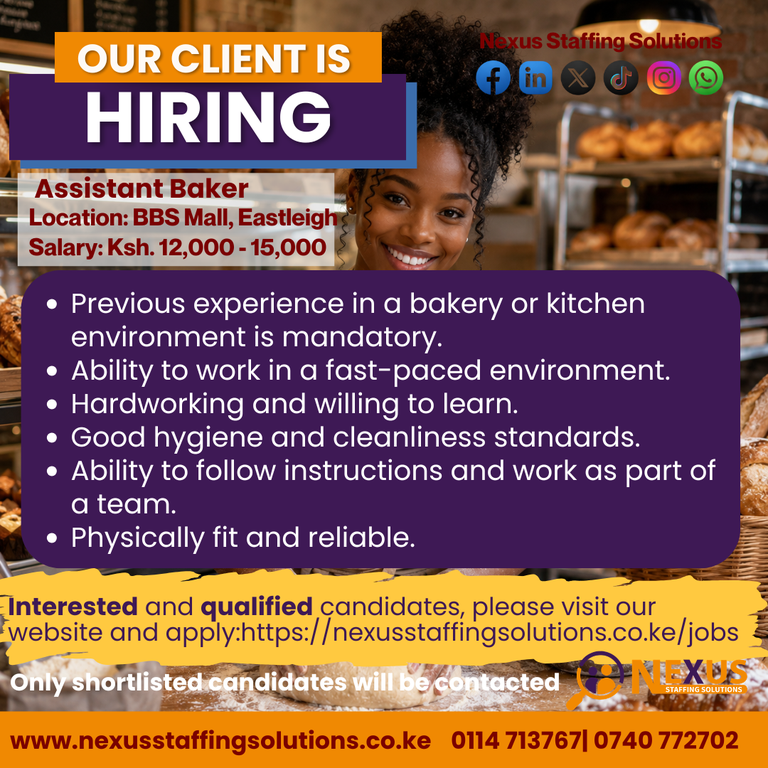 Assistant Baker | Nexus Staffing